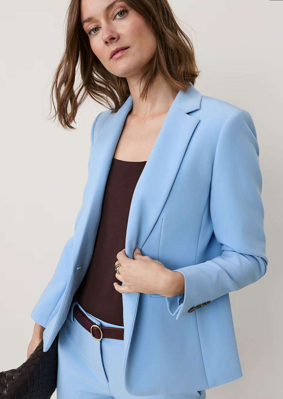 Ann Taylor Hutton Blazer Jacket Cheerful Blue Tailored Work Career NWT Size 14